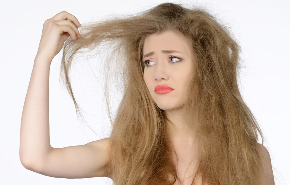 woman with frizzy hair