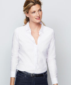 model in white shirt