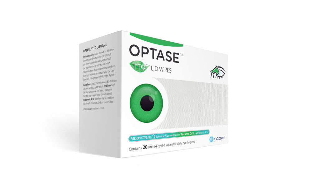 Optase TTO lid wipes
