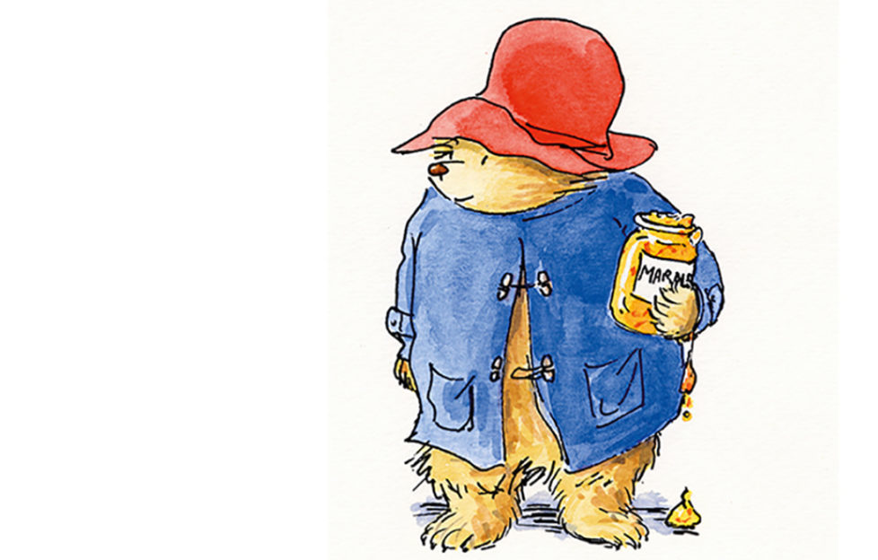 Paddington Bear holding marmalade