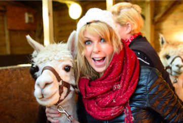 Kate Garraway with a lama