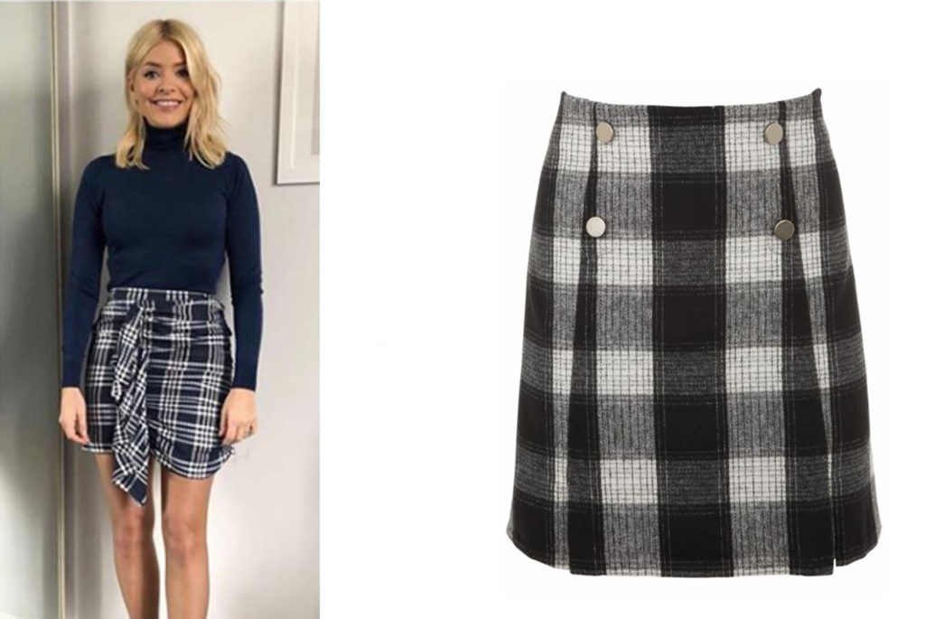 Holly Willoughby in black and white skirt