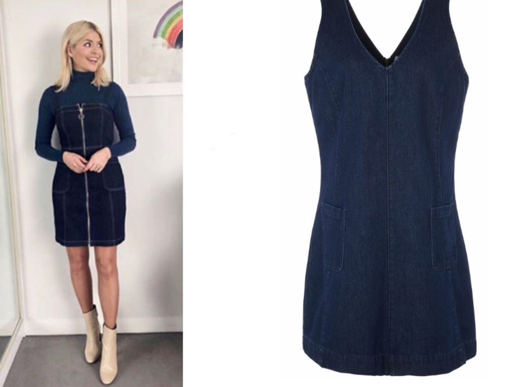 Holly Willoughby in denim pinafore