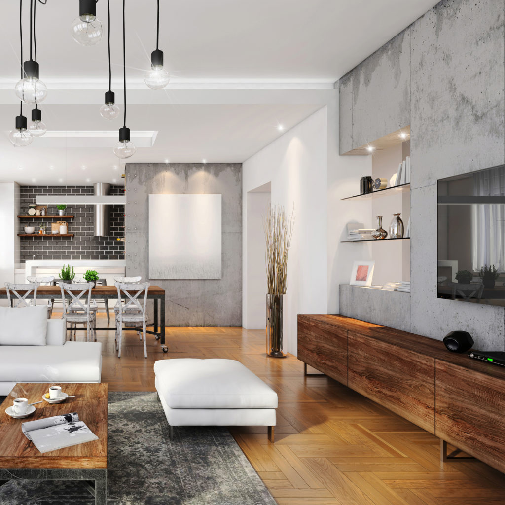 Modern hipster apartment interior with mixed lighting Pic: Istockphoto