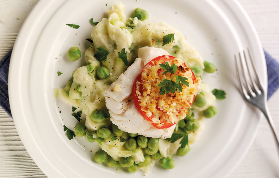 Crispy Crumb Cod with Peas and Mash - My Weekly