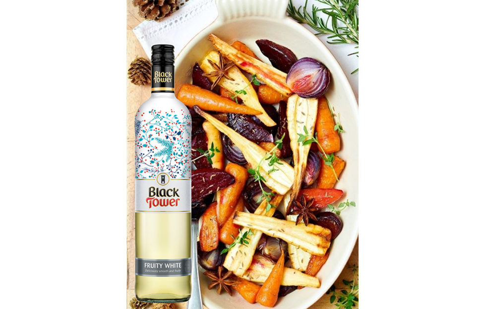 Fruity festive white wine with roasted veg!