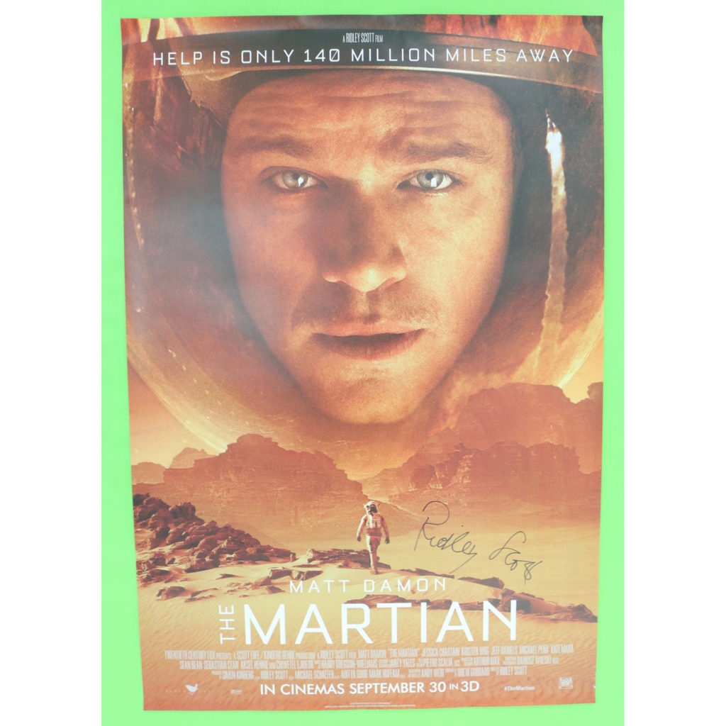 The Martian poster, signed by director Ridley Scott 