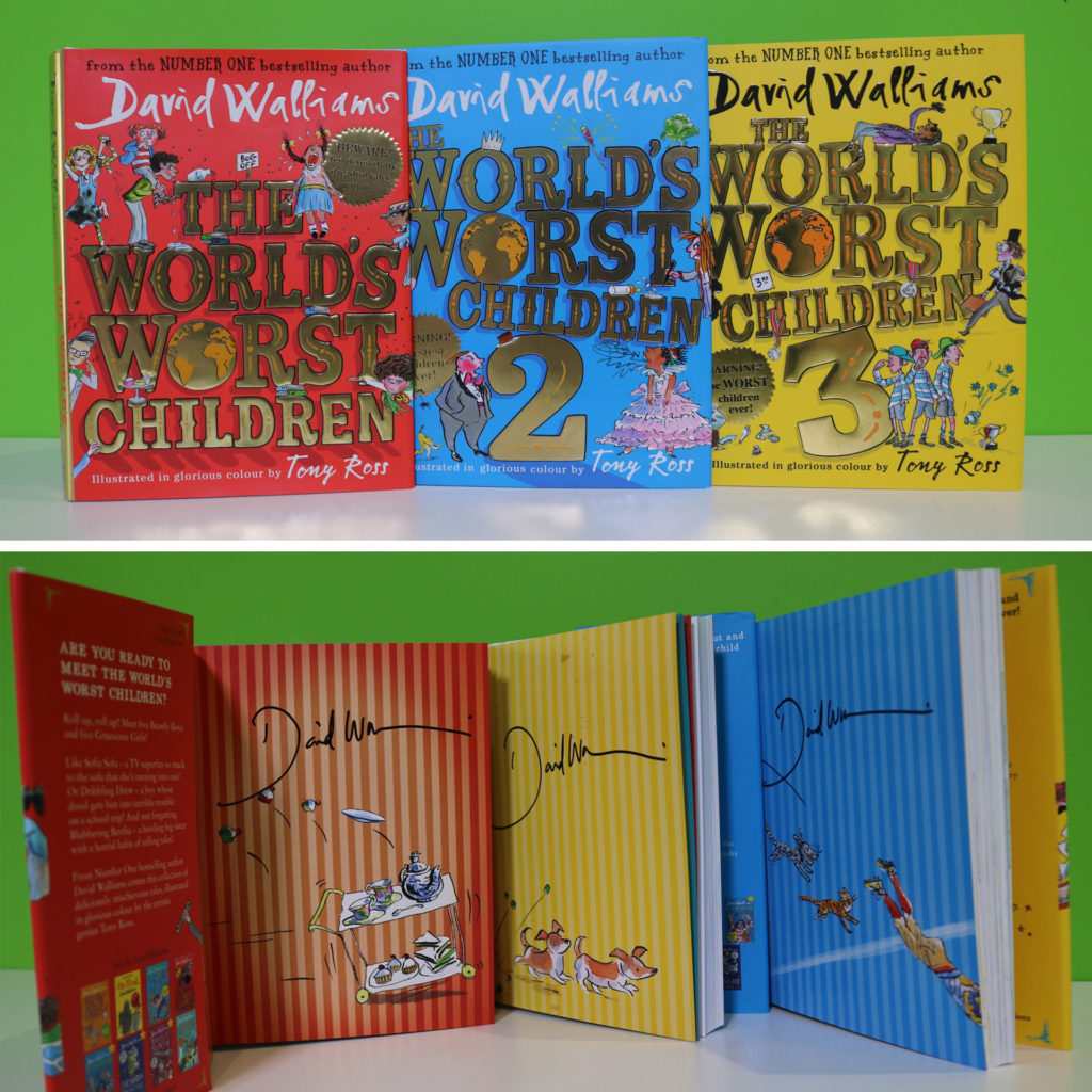 The World's Worst Children 1,2 and 3 signed by author David Walliams