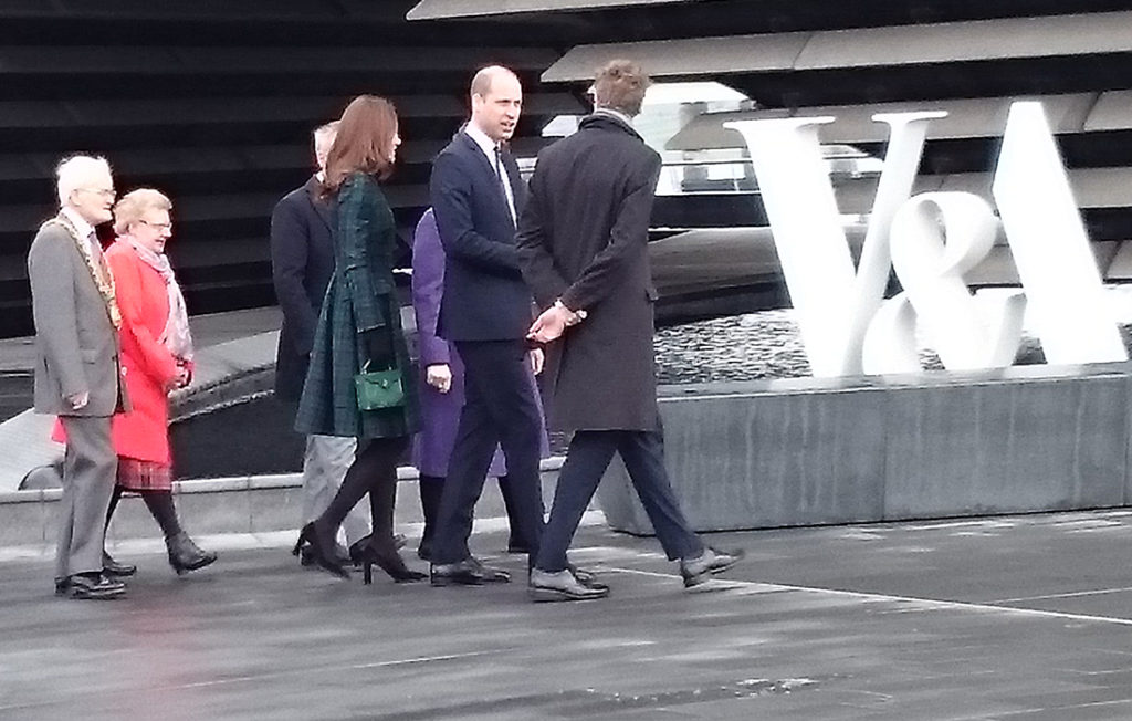 Prince William and Kate arriving at the V&A Dundee