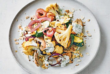 Cauliflower and courgette fatteh