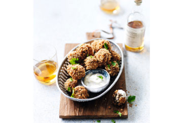 Haggis bon bons and a whisky dipping sauce