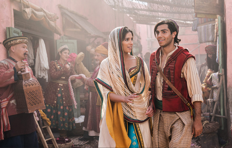 Naomi Scott as Jasmine and Mena Massoud as Aladdin in Disney’s live-action adaptation of ALADDIN, directed by Guy Ritchie. Pic: Daniel Smith, copyright Disney Enterprises Inc (All Rights Reserved)