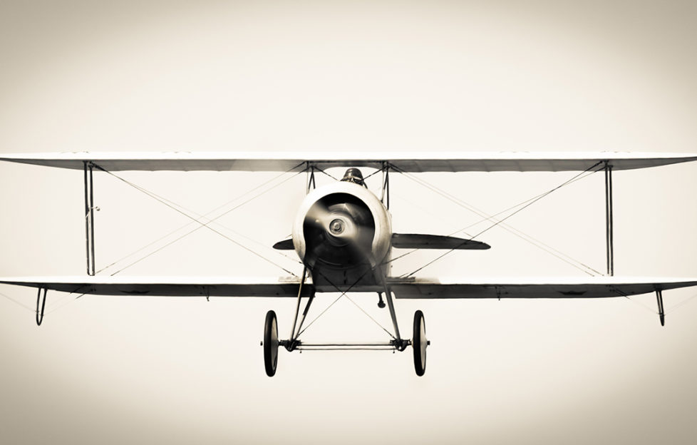 Amelia Earhart in her biplane