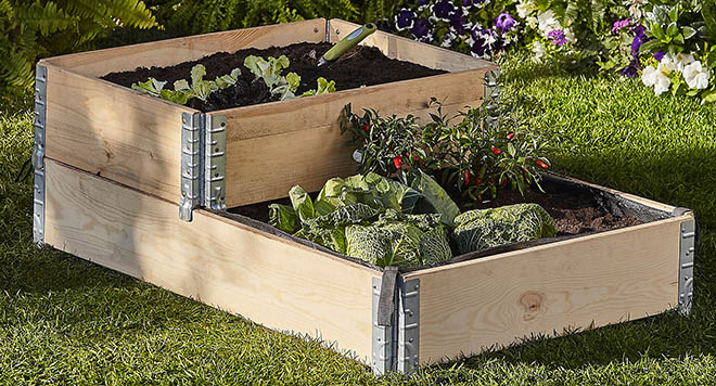 Small and large raised bed, stacked