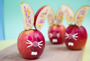 Healthy Easter bunny recipe made with apple