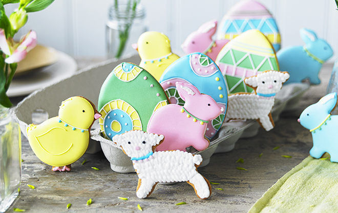 Easter shaped biscuits from Biscuiteers