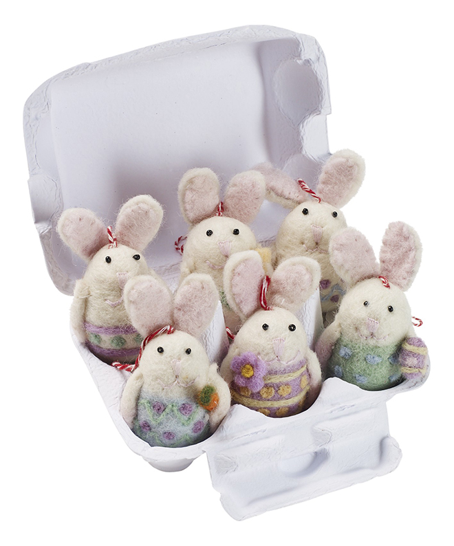 Easter Bunnies in an egg box