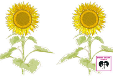 Illustration of two sunflowers