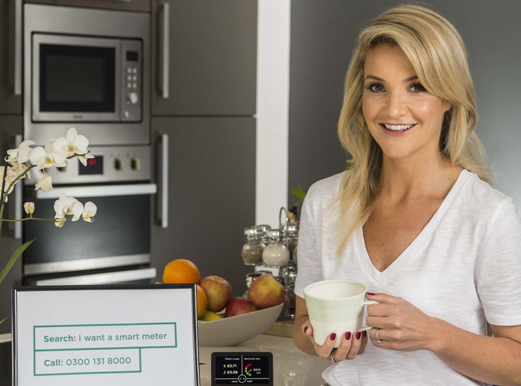 Helen Skelton in the kitchen. One of her energy saving tips is to cook either in the slow cooker or the microwave.