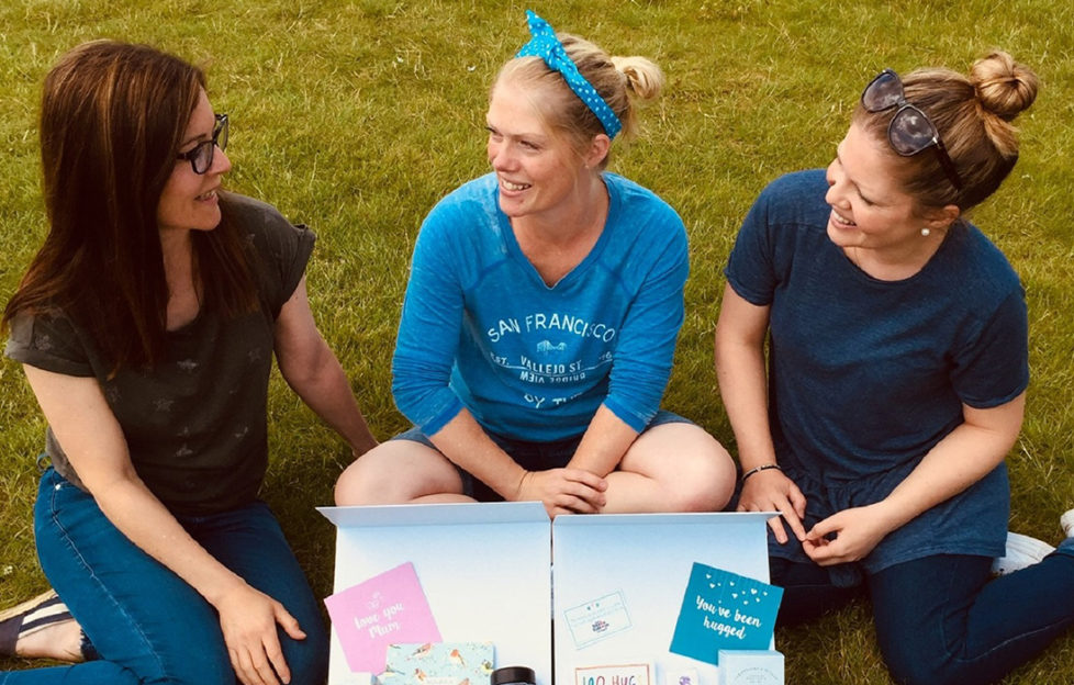 Box of Hugs founders and sisters Anna Peters, Lucy Ambler, and Sophie Morris