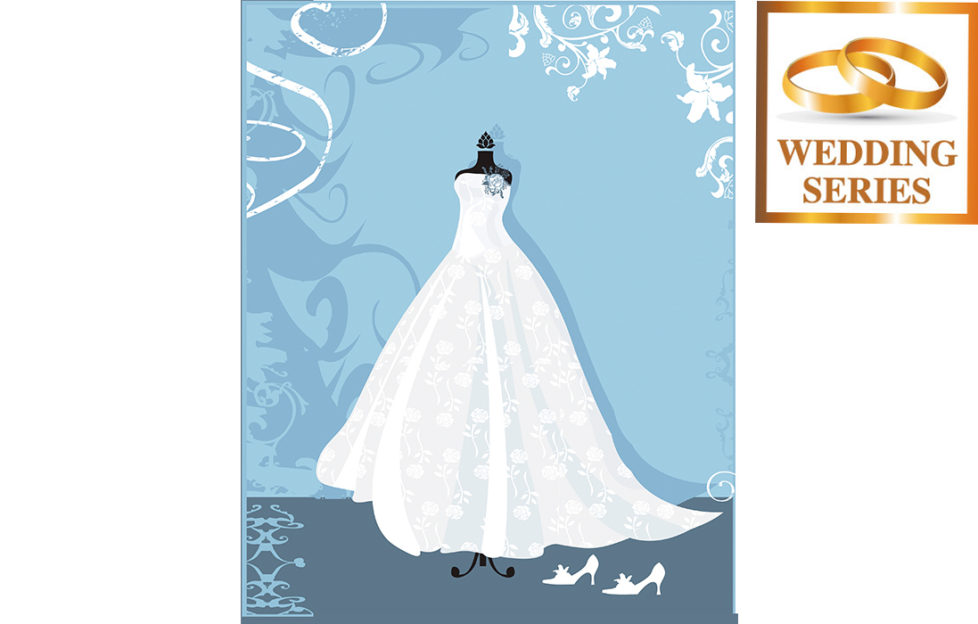 Illustration for My Weekly wedding fictionof wedding dress in shop window