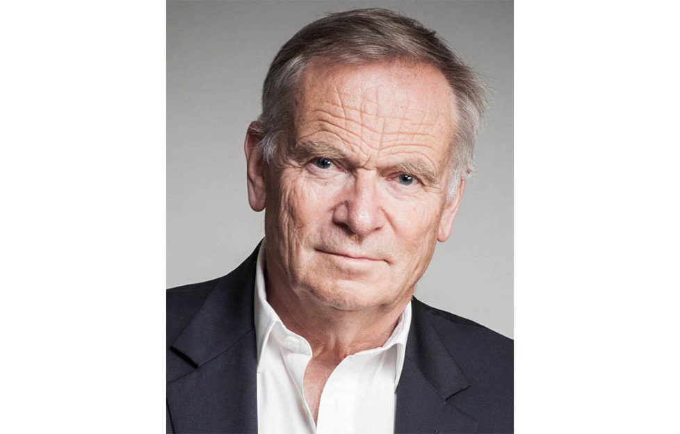 Relaxed portrait of Lord Jeffrey Archer. He is publicising his latest book Nothing Ventured