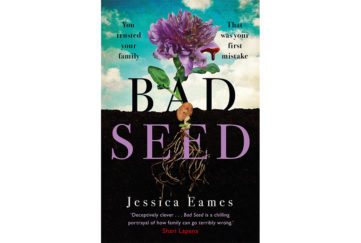 Cover of Bad Seed, cross section of purple flower with roots under earth, petal dripping blood