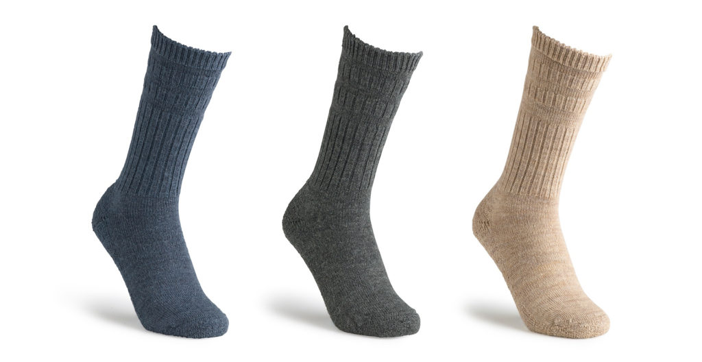 3 socks - blue, dark grey and beige