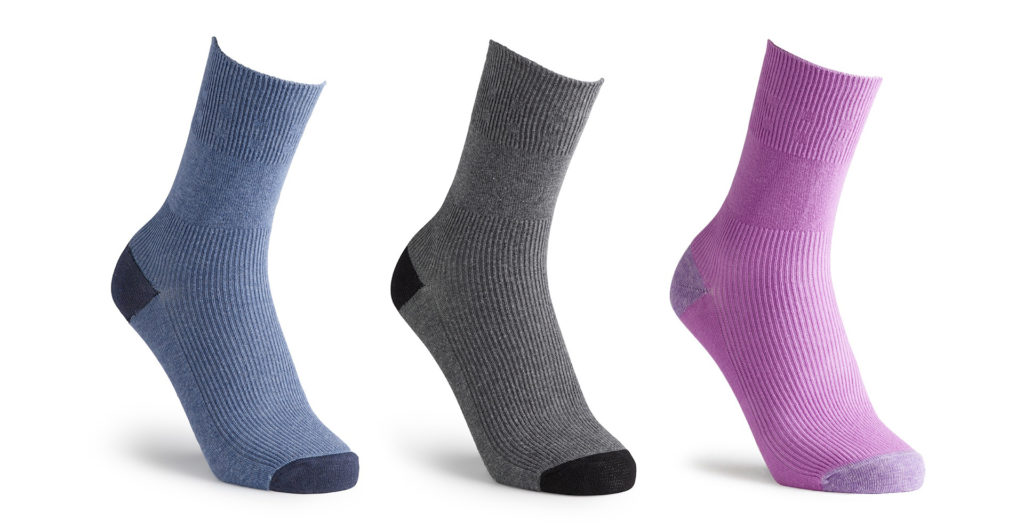 3 pairs of socks - blue, grey and purple