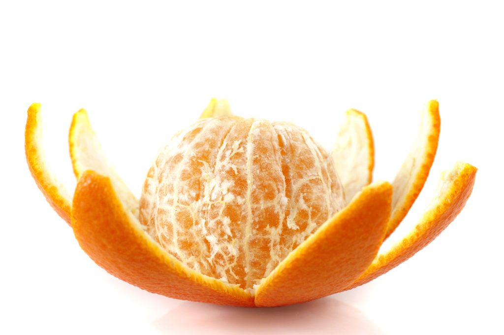 Peeled tangerine