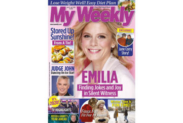 Cover of My Weekly Jan 4, 2020 with Emilia Fox and canned fruit cookery