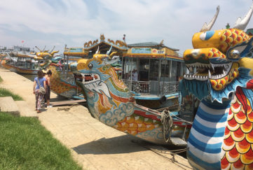 Dragon boats on perfume river