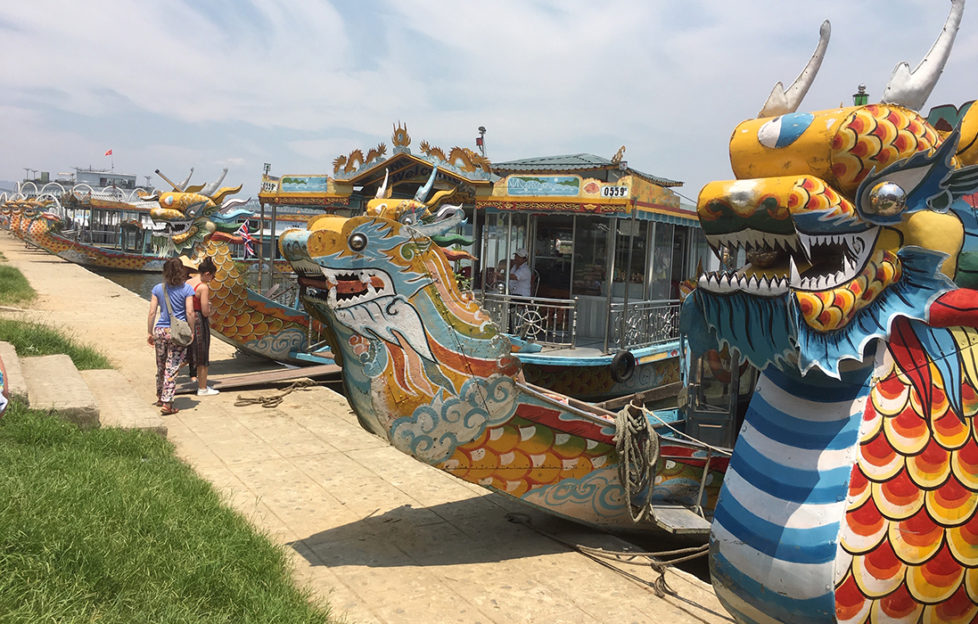 Dragon boats on perfume river