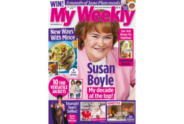 Cover of My Weekly latest issue with Susan Boyle and mince recipes