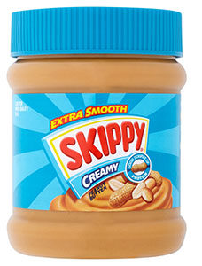Jar of Skippy Creamy peanut butter