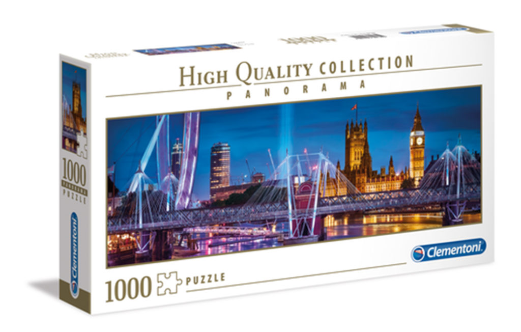 1000 piece jigsaw in box, night time view of London landmarks