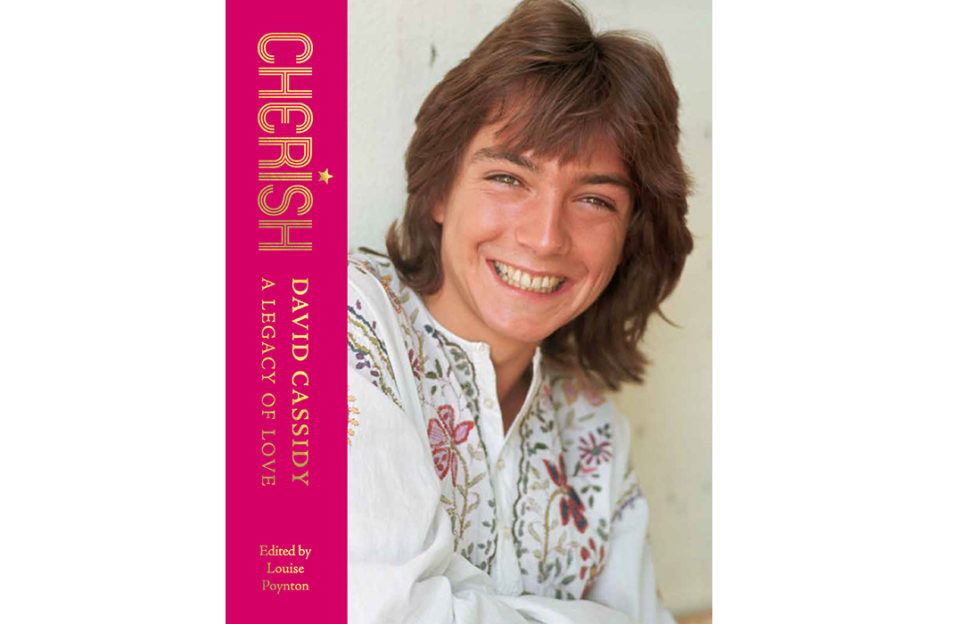 Cover of Cherish, with photo of a young, smiling David Cassidy in white shirt with black and pink embroidery