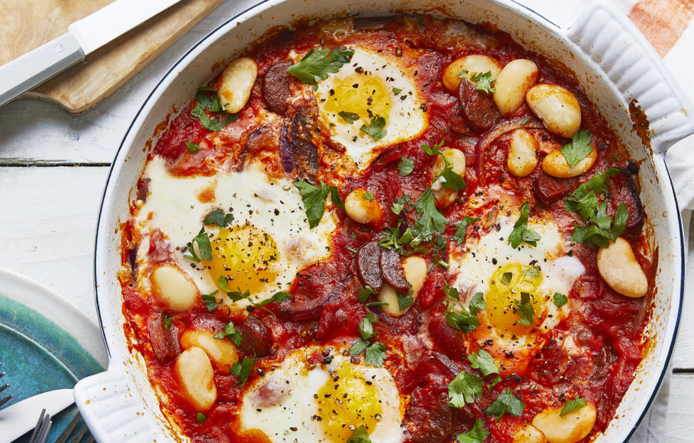 Baked Eggs With Butterbeans