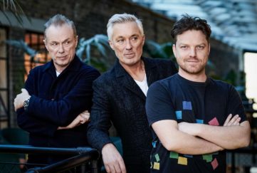 Gary and Martin Kemp with Rhys Thomas in The Kemps: All True on BBC Two