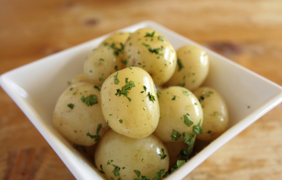 New potatoes cooked.;