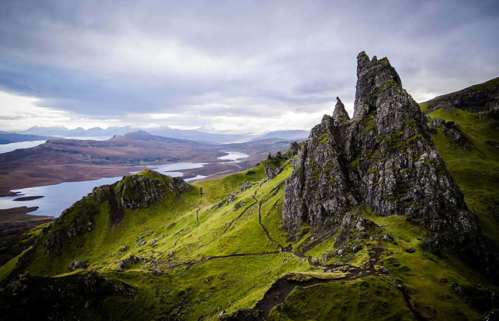 A landscape taken from the base of the Old Man of Storr on the Isle of Skye in Scotland