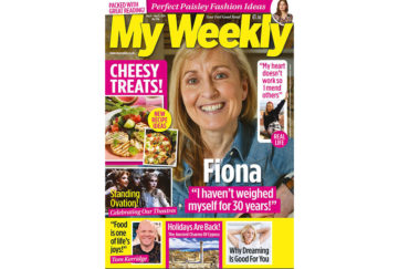 Cover of My Weekly latest issue August 4 with Fiona Phillips and cheese recipes
