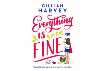 Cover of Everything Is Fine, title in brush script with neat flourishes, young woman holding up phone to take a selfie