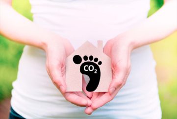 Carbon footprint. Sustainability concept. Global environmental responsibility.