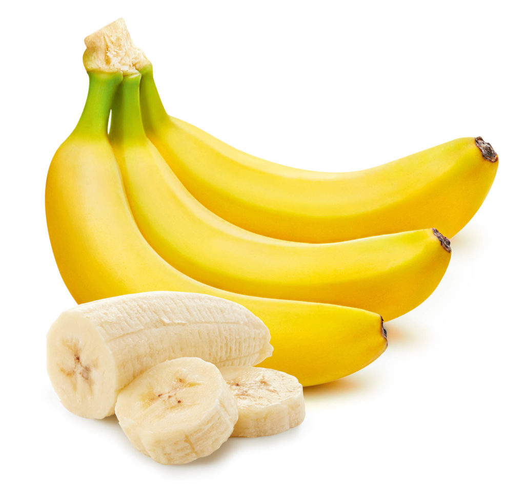 Bunch of bananas and slices isolated on white background Clipping Path; 