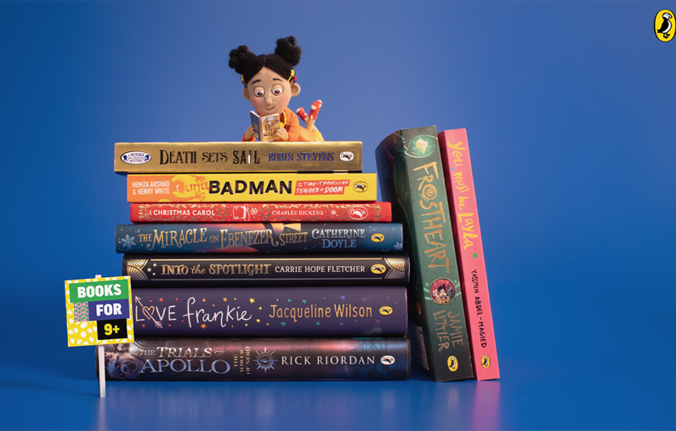 Books and an animated character