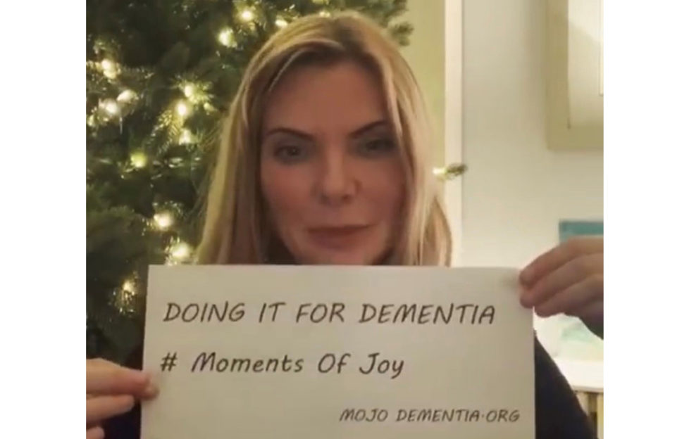 Sam Womack delivers her message for the Moments of Joy dementia campaign