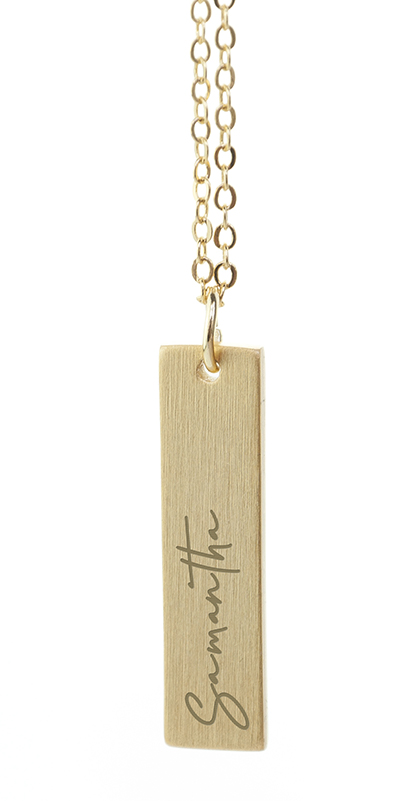 Gold handwriting necklace