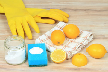 Rubber gloves, lemon and salt Pic: Shutterstock