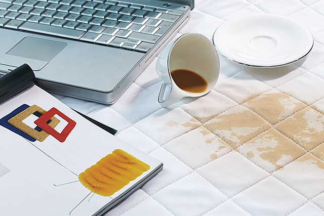 Coffee spill on bed Pic: Shutterstock